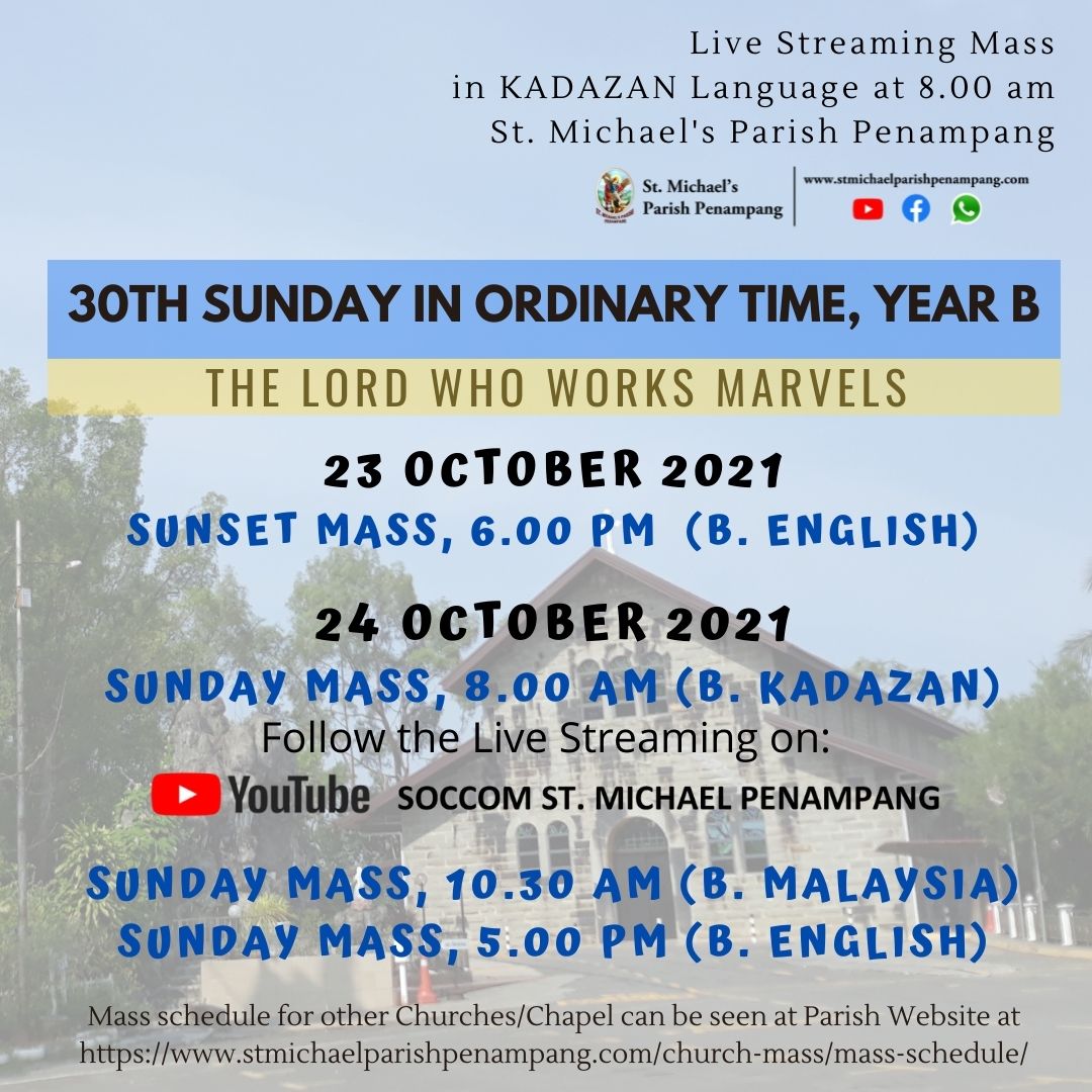 Online Mass Schedule St Michael S Parish Penampang Website